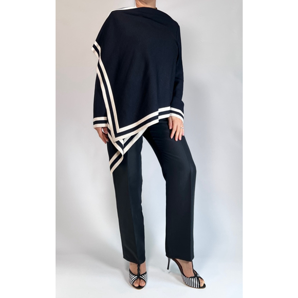 St. John Womans Cardigan Sweater NEW Wool Blend M Black White Geometric - Picture 15 of 15